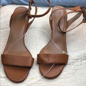 Nordstrom Brown Leather Ankle-Tie Sandals